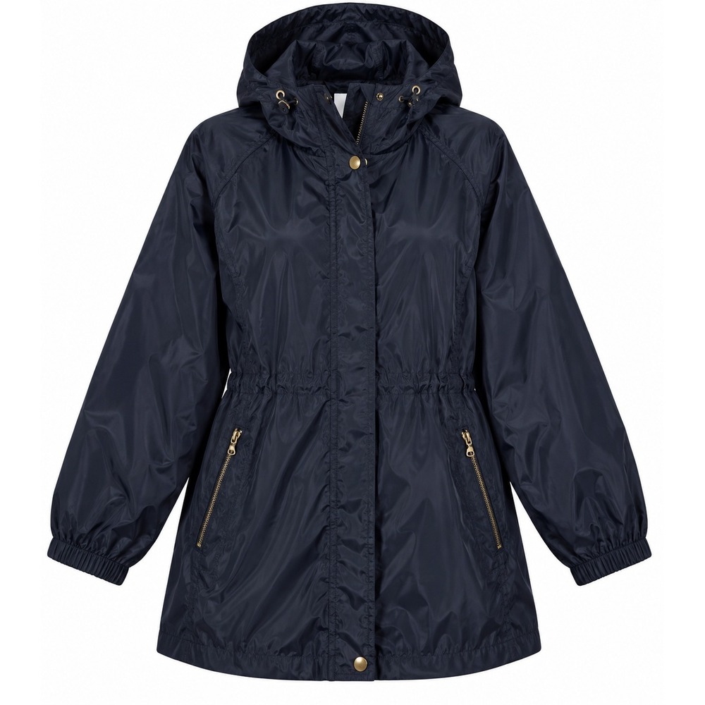 Ci Sono Windbreaker Navy Hooded Lightweight Minimalist Hiking Rain Women L